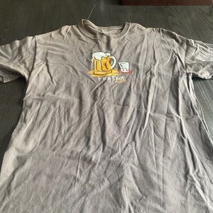 Gildan Brown Tee with Beer Graphic